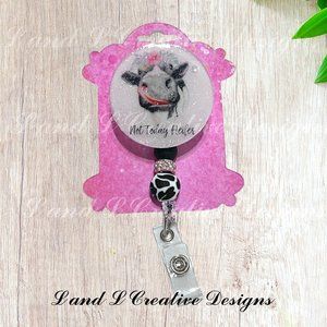 Black & White Sassy Cow "Not Today Heifer" ID Holder WITHOUT Matching Pen